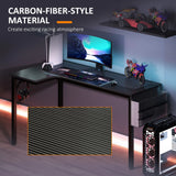 HOMCOM L-Shaped Computer Gaming Desk with Fabric Bag, Hooks and Cable Management, 145 x 81 x 76cm - Black