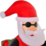 HOMCOM 5.5ft Christmas Inflatable Santa Claus Riding a Motorcycle Blow Up Decoration Xmas Dcor for Garden