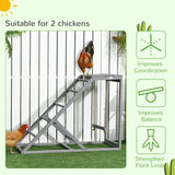 PawHut Wooden Chicken Coop Toy with Swing, Ladder, Platform, Grey