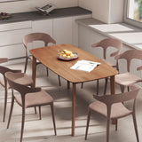 HOMCOM Pine Wood Rectangular Dining Table - Light Brown