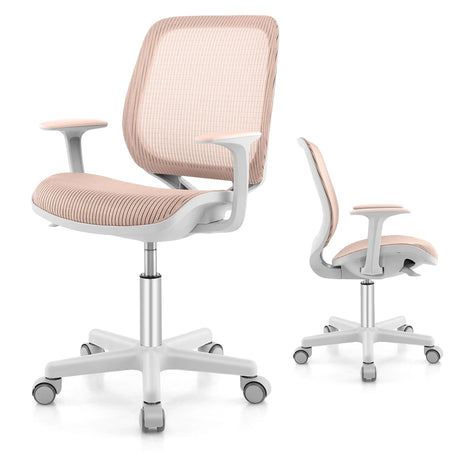 Swivel Mesh Children Computer Chair with Adjustable Height-Pink