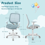 Swivel Mesh Children Computer Chair with Adjustable Height-Blue