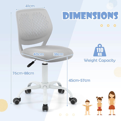 Ergonomic Children Study Chair with Adjustable Height-Grey