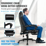 Ergonomic Executive Office Chair with Retractable Footrest for Office