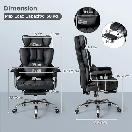 Ergonomic High Back Office Chair Executive Computer Desk Chair-Black
