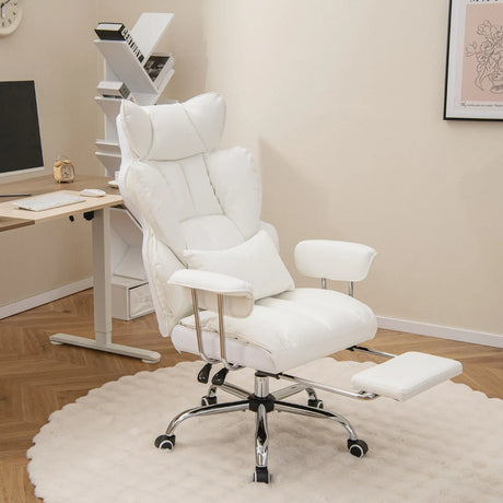 Ergonomic High Back Office Chair Executive Computer Desk Chair-White