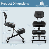 Ergonomic Kneeling Chair Posture Correction Stool with Back Support