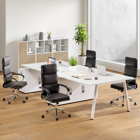 Ergonomic Leather Office Chair Executive Chair with Rocking Function-Black
