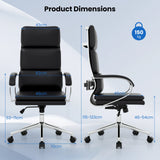 Ergonomic Leather Office Chair Executive Chair with Rocking Function-Black