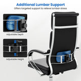 Ergonomic Leather Office Chair Executive Chair with Rocking Function-Black