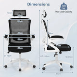 Ergonomic Office Chair with Adjustable Lumbar Support-White