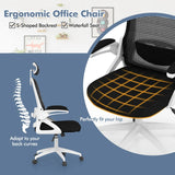 Ergonomic Office Chair with Adjustable Lumbar Support-White