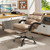 Ergonomic office chair with retractable footrest executive chair desk chair coffee