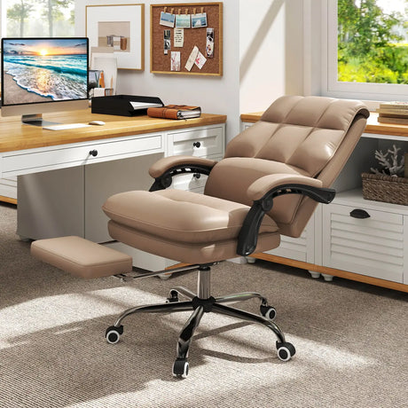 Ergonomic office chair with retractable footrest executive chair desk chair coffee