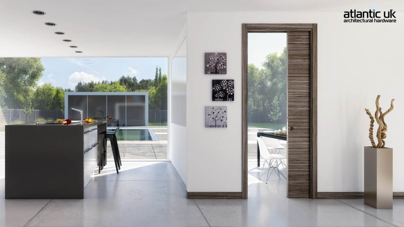 Ermetika EvoKit Single Pocket Door System 762x1981 Door 100mm WT - Raw Wood - Kit