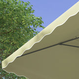 Outsunny 2.5m Square Double Top Garden Parasol Cantilever Umbrella with Ruffles, Beige