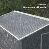 Outsunny 13 x 11ft Metal Garden Shed, Outdoor Storage Tool House with Ventilation Slots, Foundation Kit and Lockable Double Doors, Grey