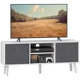 HOMCOM TV Cabinet Stand Unit for TVs up to 50'' with Foldable Drawers, Entertainment Centre for Living Room White