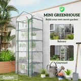 Outsunny 193cm Five Shelf Mini Greenhouse - White