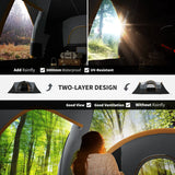 Outsunny 5-6 Man Dome Camping Tent - Light Grey and Black