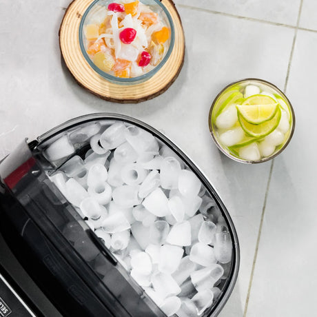 Portable Countertop Ice Maker with Ice Scoop and Basket-Black