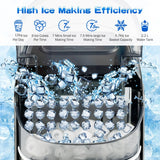 Portable Countertop Ice Maker with Ice Scoop and Basket-White