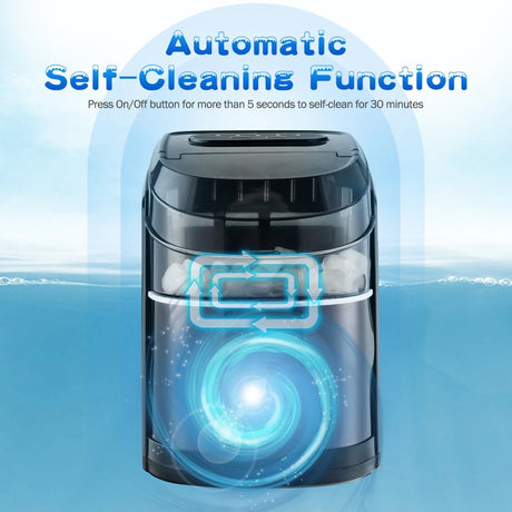 Portable Countertop Ice Maker with Ice Scoop and Basket-Black