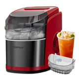 Portable Countertop Ice Maker with Ice Scoop and Basket-Red