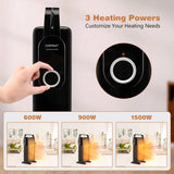 Portable Electric Heater with Overheat and Tip-Over Protection-Black