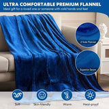 160 x 130 CM Electric Heated Throw Blanket with 10 Heat Settings-Blue
