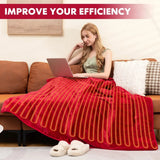 160 x 130 CM Electric Heated Throw Blanket with 10 Heat Settings-Red