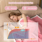 154 x 130 CM Reversible Electric Heated Blanket with 10 Heat Settings-Pink