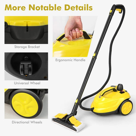 2000W 1.8L Multipurpose Adjustable Steam Cleaner with 13 Accessories