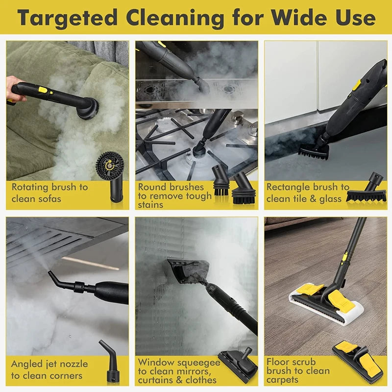2000W 1.8L Multipurpose Adjustable Steam Cleaner with 13 Accessories