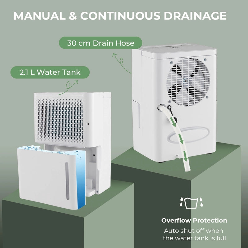 20L/Day Dehumidifier with Continuous Drying Auto Mode and 24H Timer-White