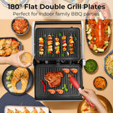 3 in 1 Indoor Grill with 180-degree Opening Design and 5 Auto Cooking Modes