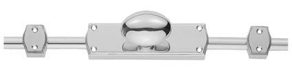 ESPAGNOLETTE - OVAL KNOB SET WITH 2 X 1.2 MTR BRASS RODS & KEEPERS - POLISHED CHROME - EACH