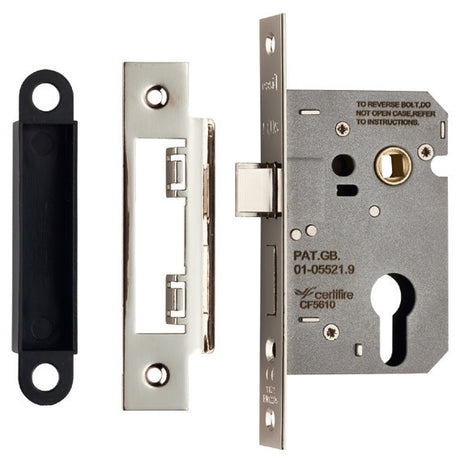 64MM SASH LOCK - EURO - 47.5MM C/C - SQUARE_x005F
 - SATIN NICKEL - EACH