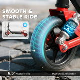 AIYAPLAY Foldable Kids Electric Scooter with LCD Display, Dual Shock Absorption, Up to 15 KM/H, Max Range 6 KM for Age 6-14, Red