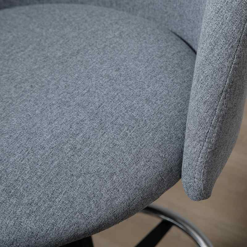 Vinsetto Ergonomic Drafting chair Adjustable Height w/ 5 Wheels Padded Seat Footrest 360 Swivel Freely Comfortable Versatile Use For Home Office - Grey