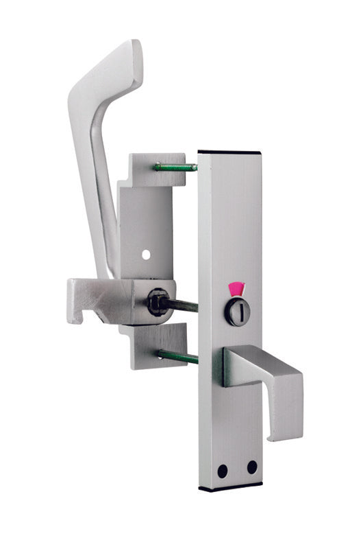 DISABLED TOILET HANDLE SET - SATIN ANODISED ALUMINIUM - SATIN ANODISED ALUMINIUM - EACH