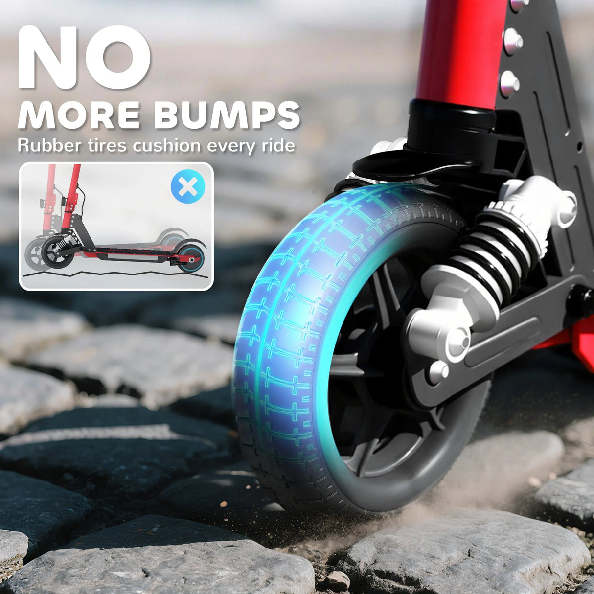 SPORTNOW Folding Electric Scooter for Kids, with Dual Brakes, Front Suspension, LED Colourful Lights, Red