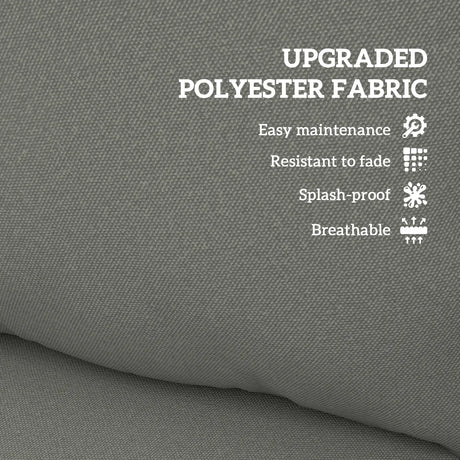 Outsunny Seat and Back Padded Cushion Set, CUSHION ONLY - Charcoal Grey