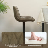 HOMCOM Set of Two Linen-Look Bar Stools - Brown