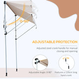 Outsunny 2x1.5m  Adjustable Outdoor Aluminium Frame Awning Beige