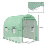 Outsunny 300 x 195cm Walk-In Tunnel Greenhouse - Green