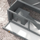 PawHut Wooden Hamster Cage with Sliding Tray, Openable Top, Hut for Syrian Hamster, Grey