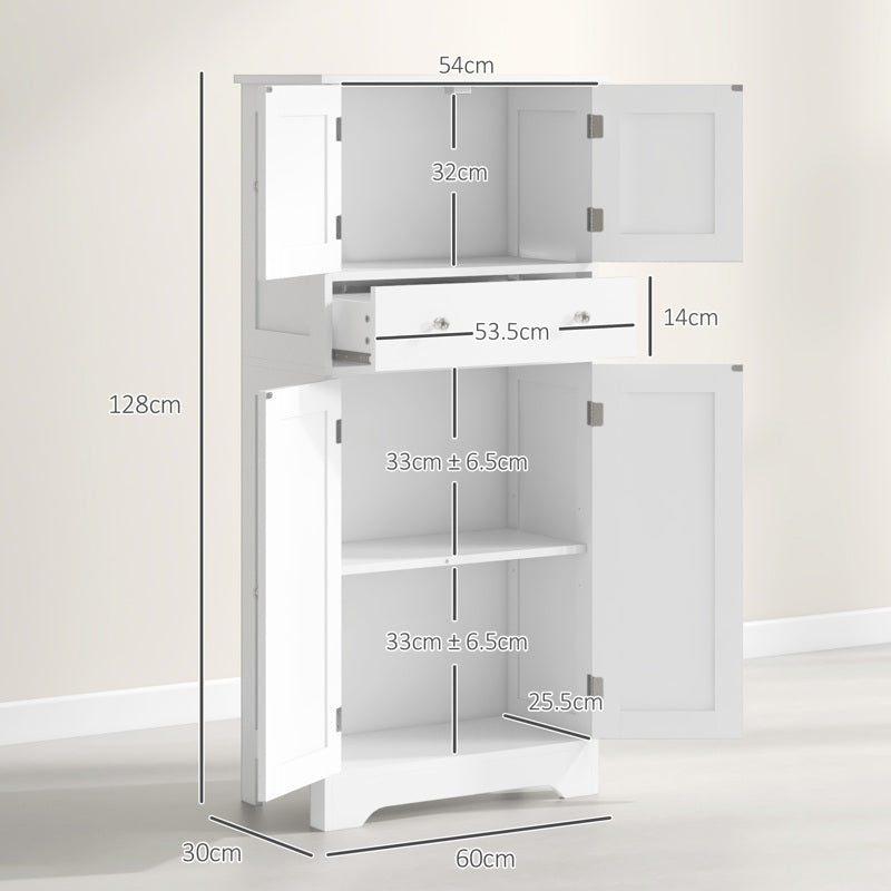 HOMCOM Multi-Storage Freestanding Kitchen Cabinet - White