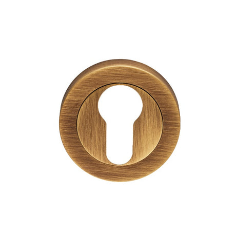 ESCUTCHEON - EURO PROFILE ON CONCEALED FIX ROUND ROSE - ANTIQUE BRASS - EACH