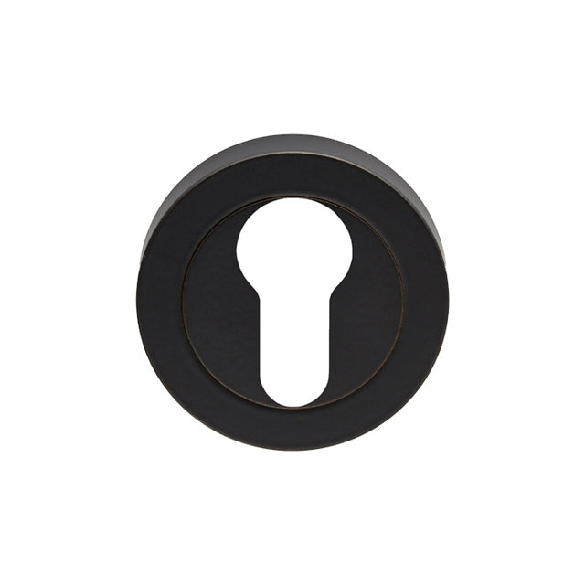 ESCUTCHEON - EURO PROFILE ON CONCEALED FIX ROUND ROSE - MATT BLACK - EACH